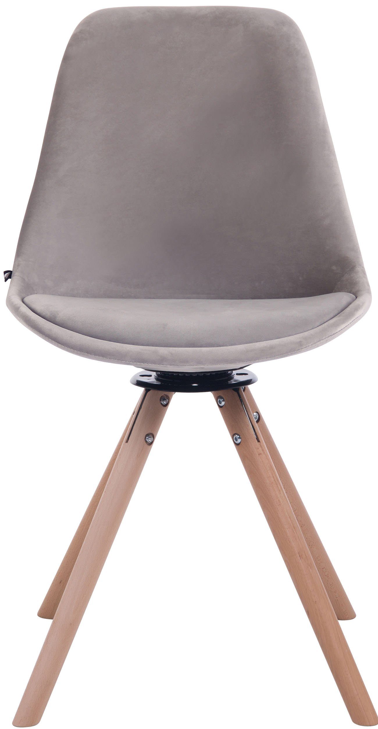 TPFLiving Esszimmerstuhl Troll mit hochwertig gepolsterter Sitzfläche - Konferenzstuhl (Küchenstuhl - Esstischstuhl - Wohnzimmerstuhl - Polsterstuhl), Gestell: Buchenholz Natura - Sitzfläche: Samt grau | Stühle
