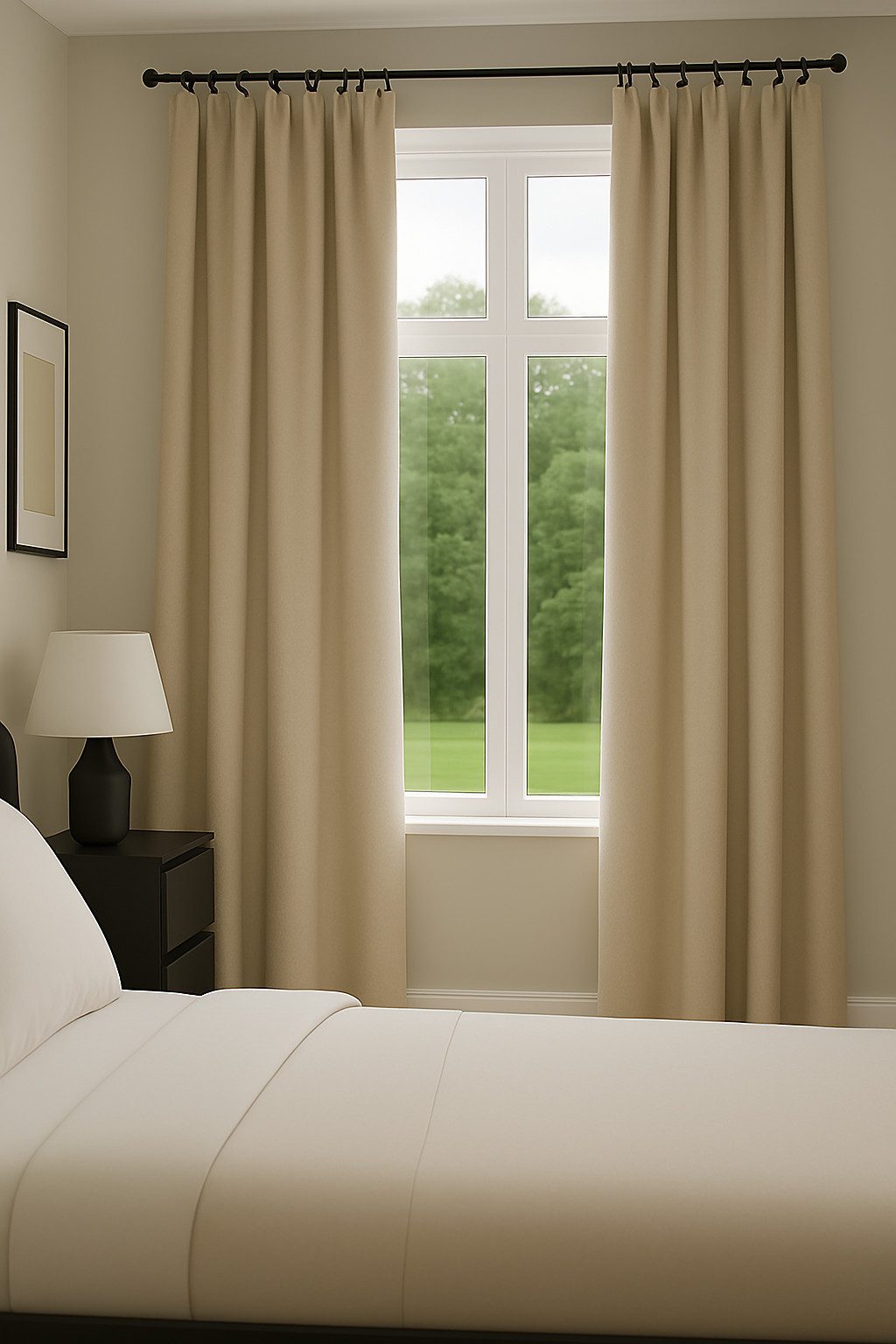 novumfix Verdunkelungsvorhang Sunout/15 beige Thermovorhang XXL Kräuselband bis 400 cm lang, verdunkelnd, extra lang