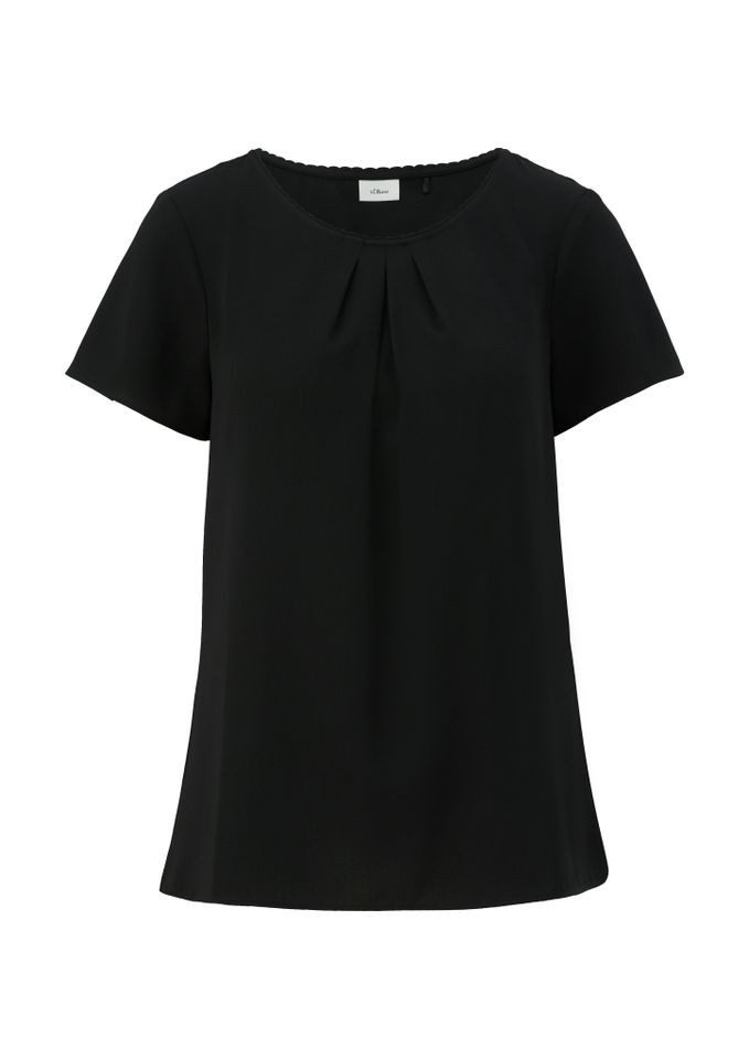 s.Oliver Langarmbluse - Kurzarm Bluse mit Schmuckkante günstig online kaufen
