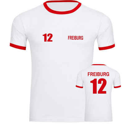 multifanshop T-Shirt Kontrast Freiburg - Trikot 12 - Männer