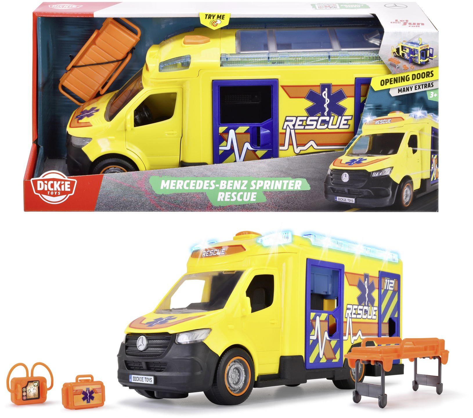 Dickie Toys Spielzeug-Krankenwagen Krankenwagen Go Real günstig online kaufen