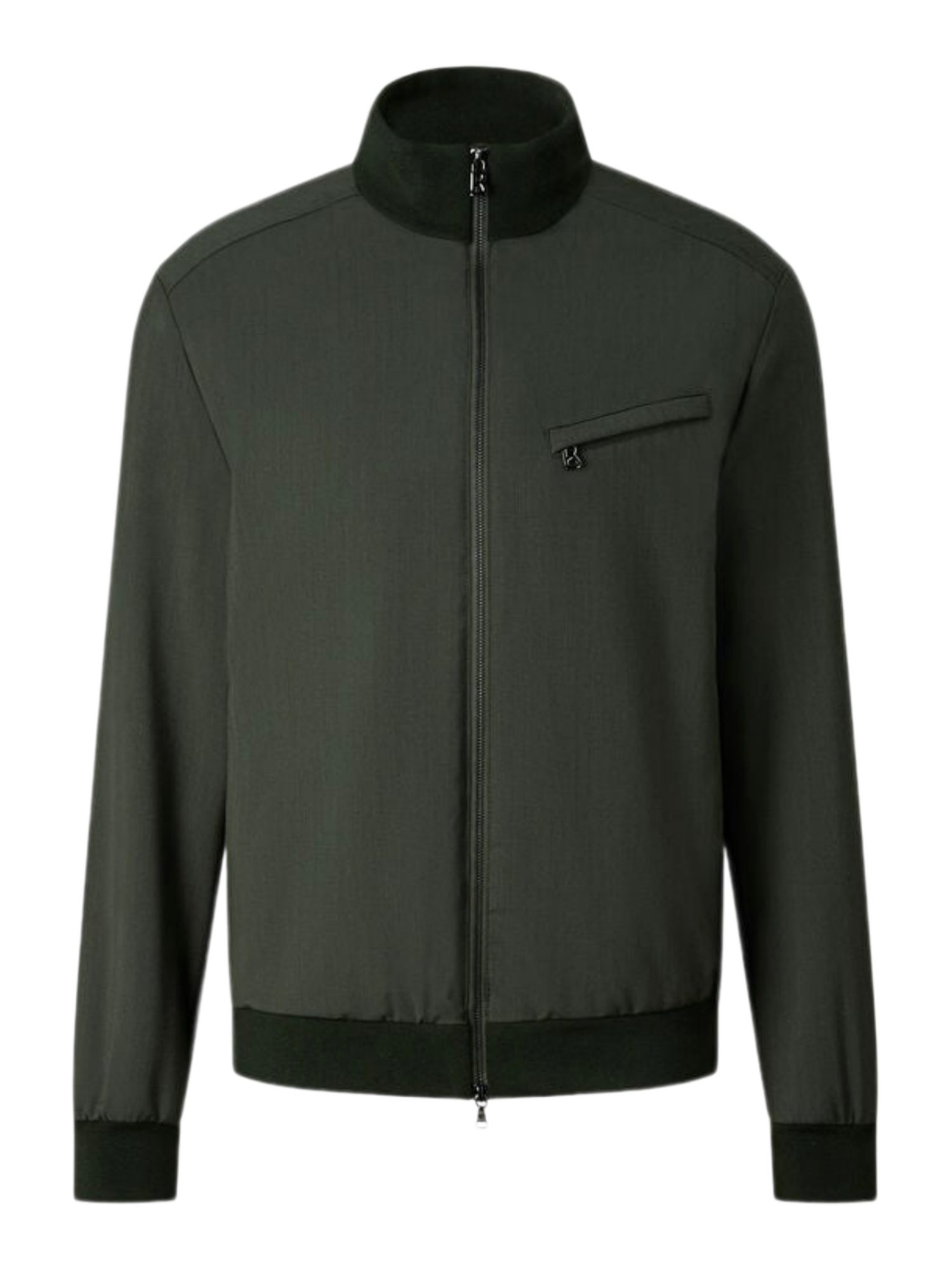 BOGNER Outdoorjacke grün,Casual,Wolle,Unifarben,Stehkragen,Lang,Gerade