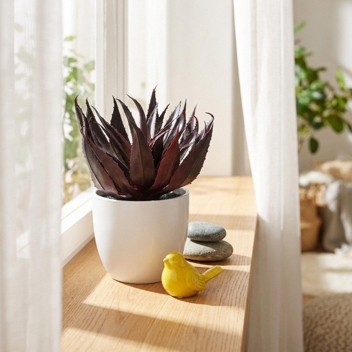 Kunstkaktus Kunstpflanze Aloe Vera im dekorativen Topf für modernes, Florists Products, Höhe 20 cm – Bild 2 von 4