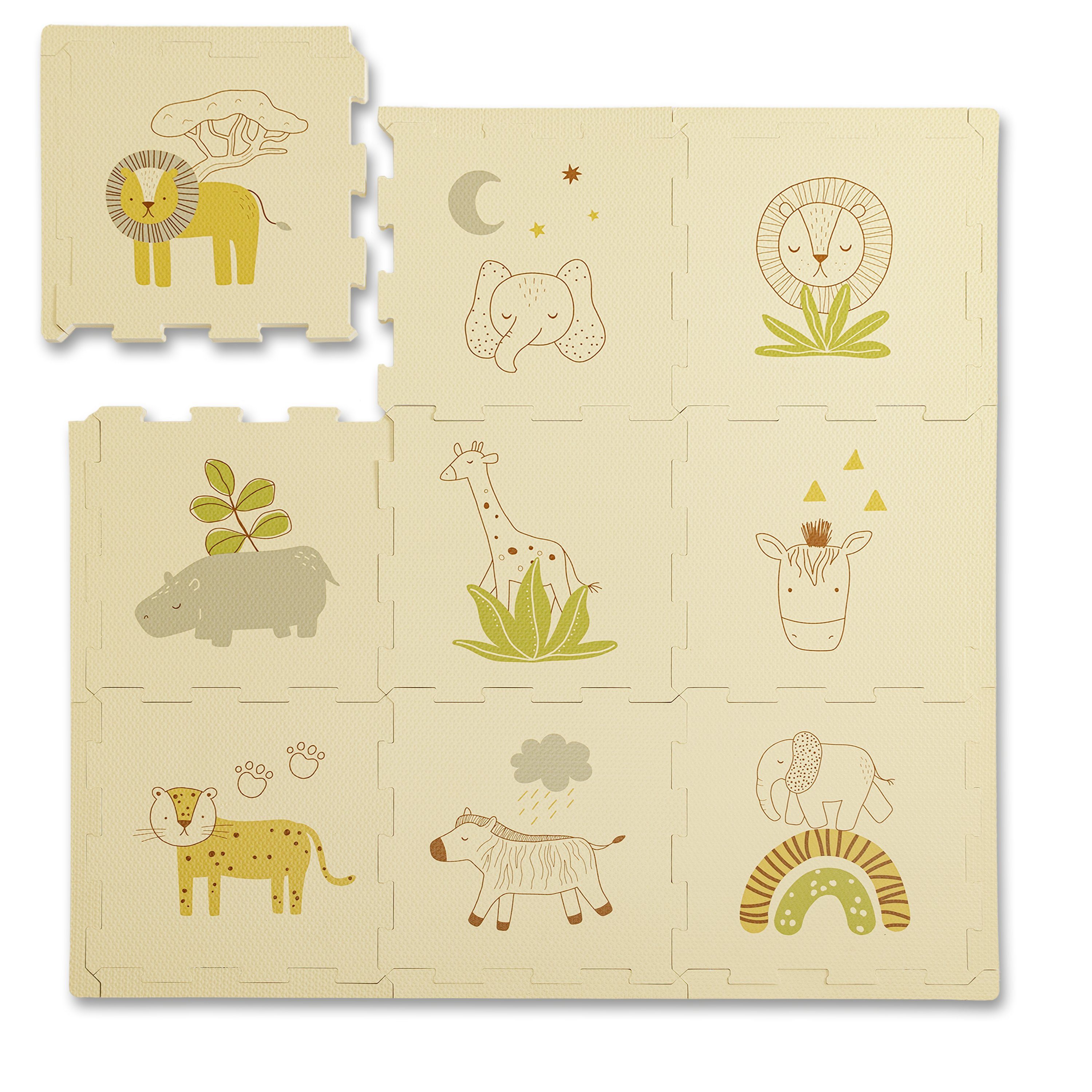 Hakuna Matte Spielmatte Puzzlematte für Babys 0,9x0,9m, 20% dickere Krabbelmatte, Spielmatte (9-St)