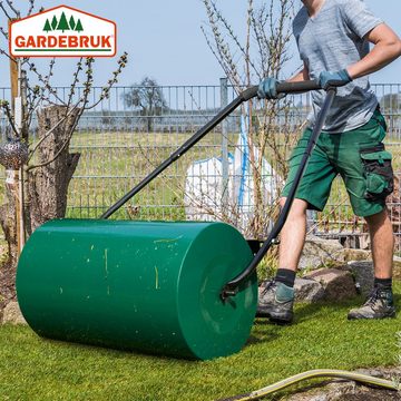 Gardebruk Rasenwalze,60cm 50L gepolsterter Griff befüllbar Handwalze Rasenroller Garten