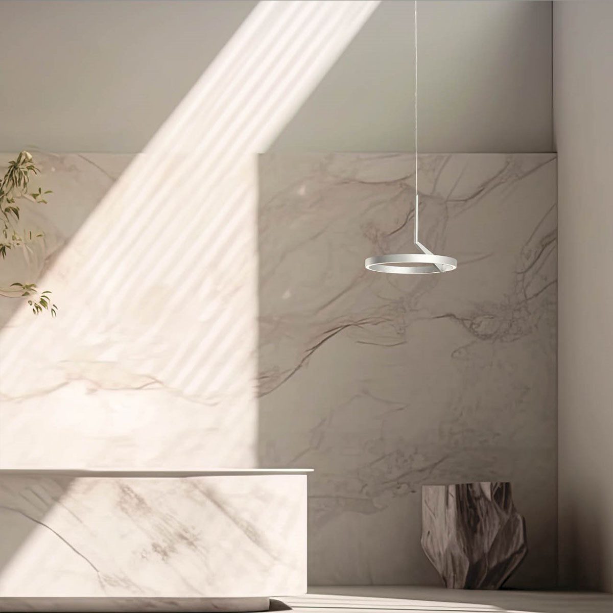 Vivida International LED-Hängeleuchte Meridiana Ring Pendelleuchte mit Up-Down Licht, Titanium, Ø: 60 cm, LED fest integriert, Warmweiß, Hängelampe