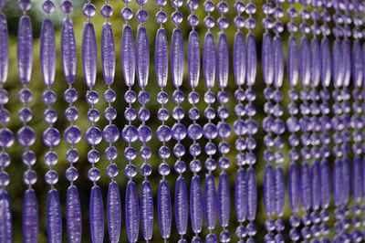 Türvorhang CASA FREJUS 4 Perlenvorhang lila, La Tenda, Ösen, transparent, 100 x 230 cm, Perlen - Довжина individuell kürzbar