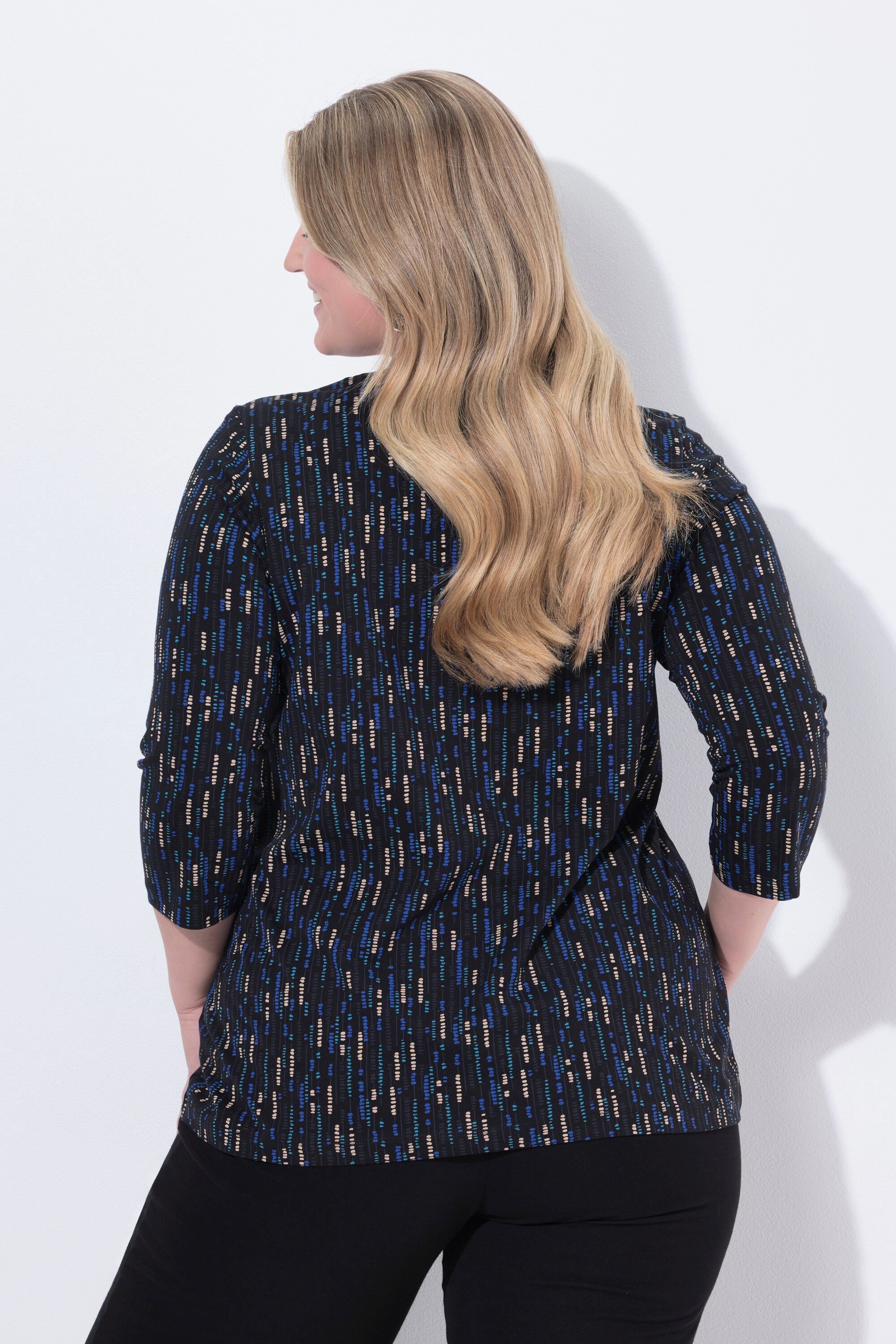 Ulla Popken Longshirt Shirt A-Linie Rundhalsausschnitt 3/4-Arm – Bild 3 von 4