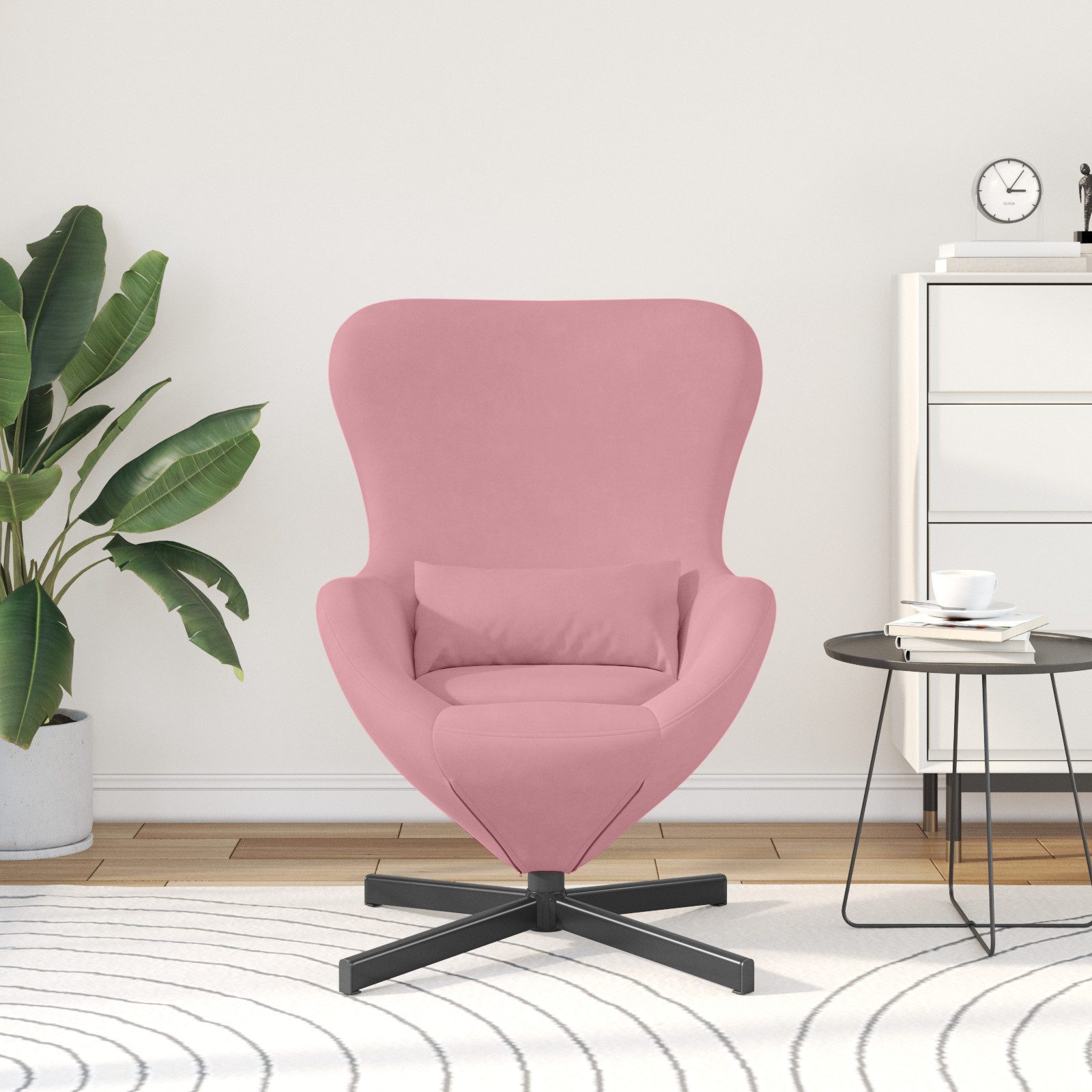vidaXL Sessel Ei-Stuhl Rosa Samt (1-St) günstig online kaufen