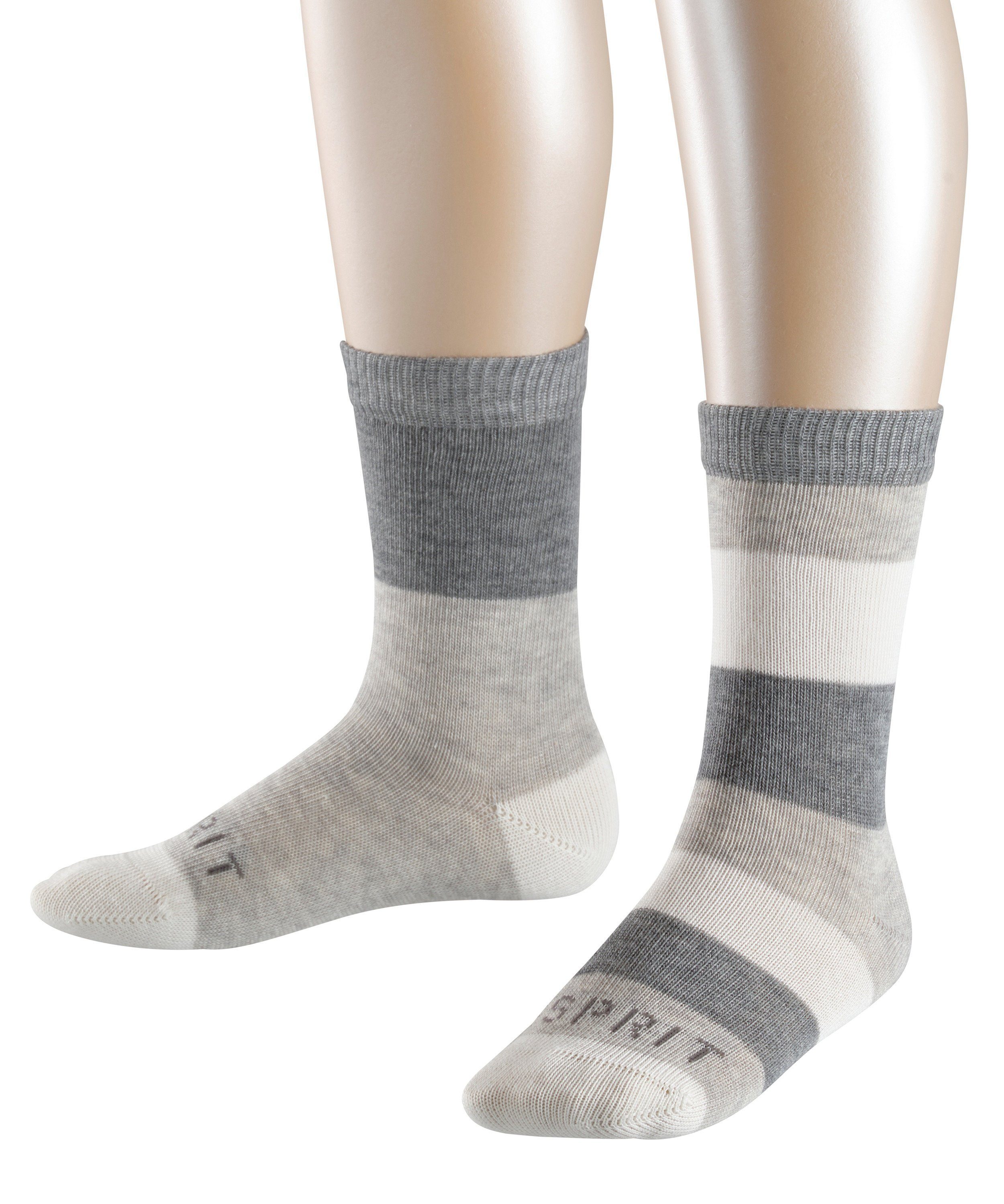 (2-Paar) storm grey Esprit (3820) Socken 2-Pack Block Stripe