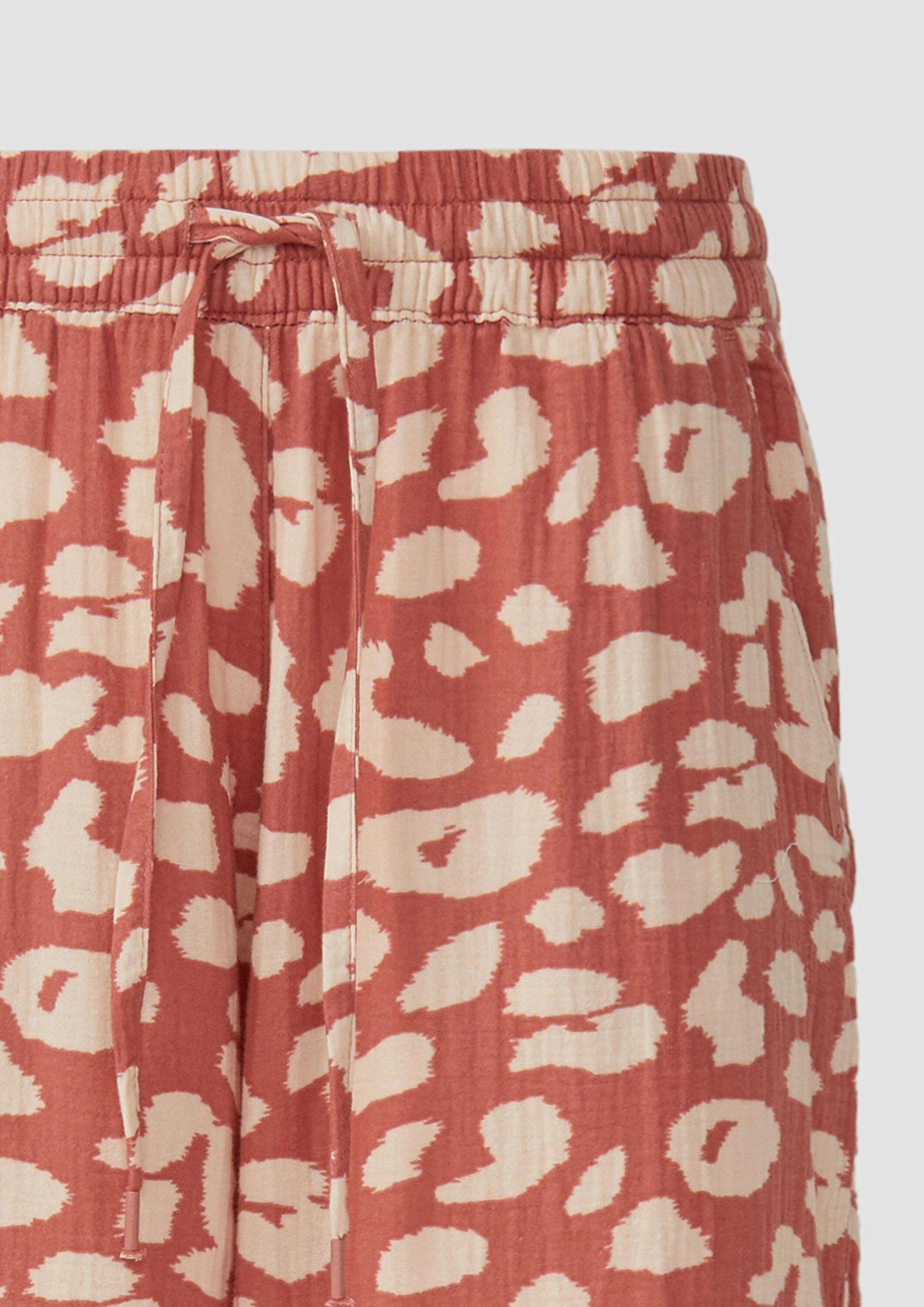 QS Chinos Hose Wide-Leg-Hose aus Musselin