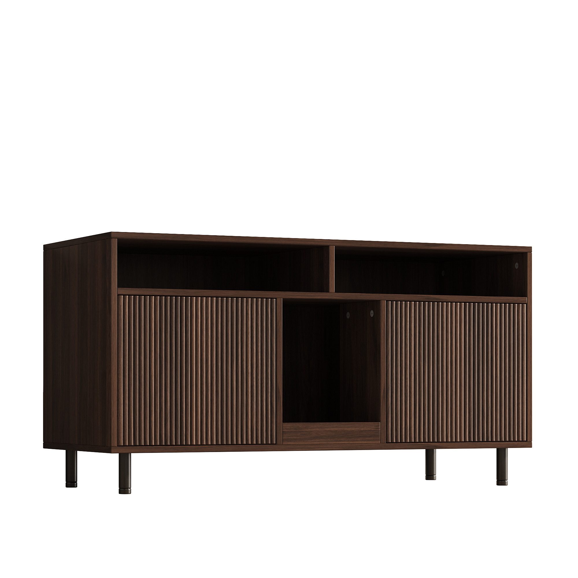 Flieks Mehrzweckschrank mit Sandauffangmatte, Ablage (Sideboard, TV-Schrank, 1-St., 120x50x66 cm) Katzentoiletten, Katzenstreuwanne-Schrank Tierhaus Nussbaumfarbe