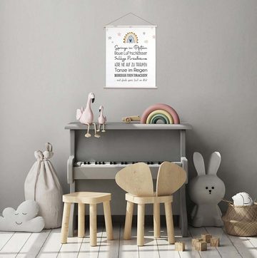 artissimo Poster Textil-Poster 40x50cm Bild Spruch Kinderzimmer Babyzimmer Regenbogen