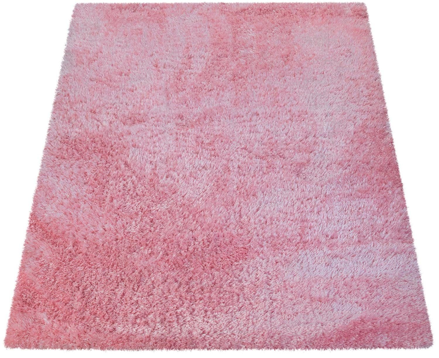 410, flauschig, rosa weich Bamba 45 waschbar Hochflor-Teppich rechteckig, mm, Flokati Optik, Höhe: Paco Home, &