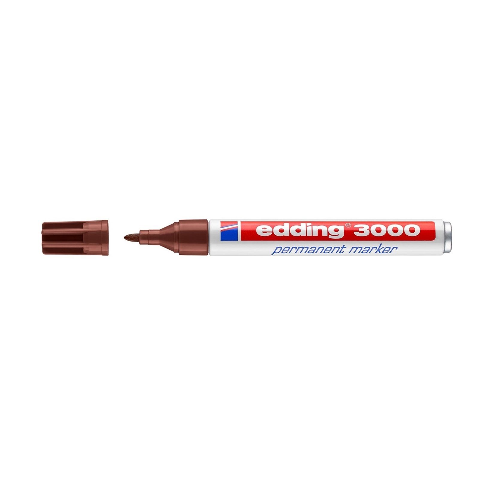 edding Permanent-Marker Braun 1-tlg), Faserstift Permanentmarker Rundspitze 3000, (Stück, edding Filzstift mm 1,5-3