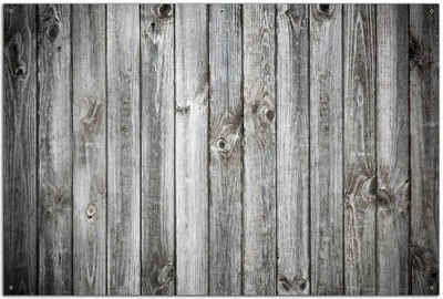 Wallario Sichtschutzzaunmatten Holz-Optik Textur hellgraues Holz Paneele Dielen mit Asteinschlüssen