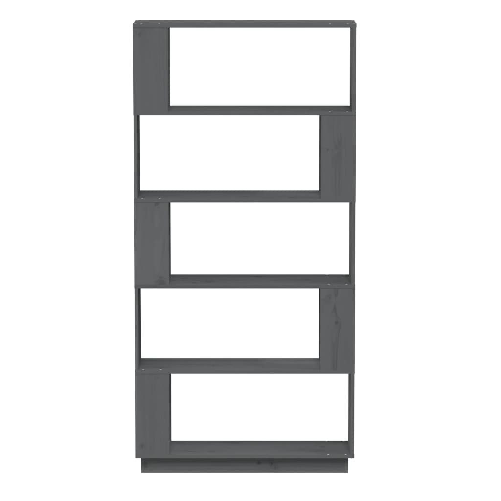 Massivholz Kiefer, vidaXL 1-tlg. Bücherregal 80x25x163,5 cm Grau Bücherregal/Raumteiler