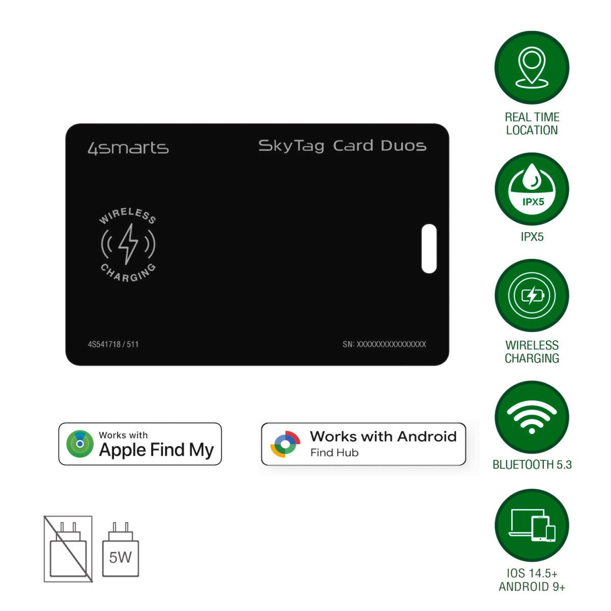 4smarts Etui 4smarts Standort-Finder SkyTag Card Duos ReCharge
