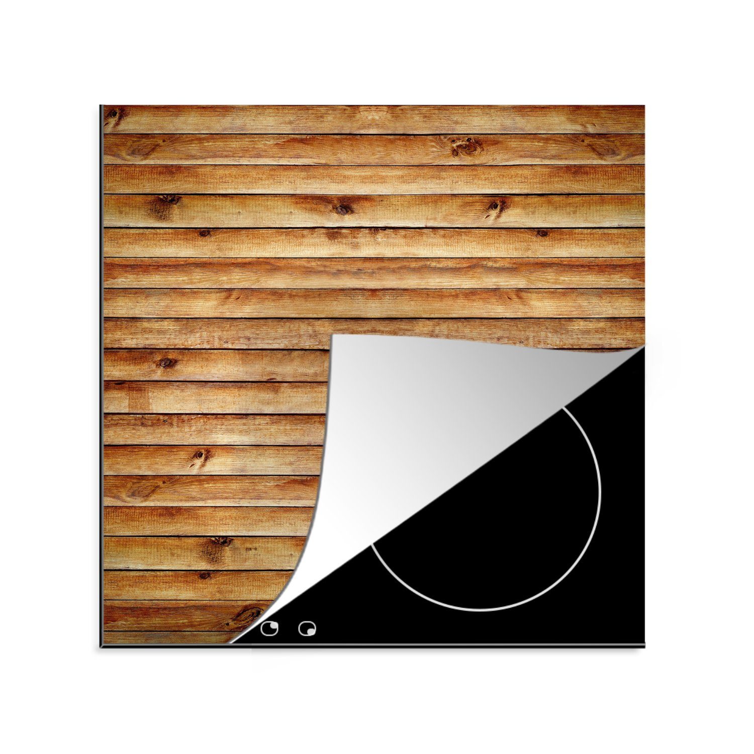 MuchoWow Herdblende-/Abdeckplatte Regale - Holz - Vintage, Vinyl, (1 tlg), 78x78 cm, Ceranfeldabdeckung, Arbeitsplatte für küche | Herdabdeckplatten
