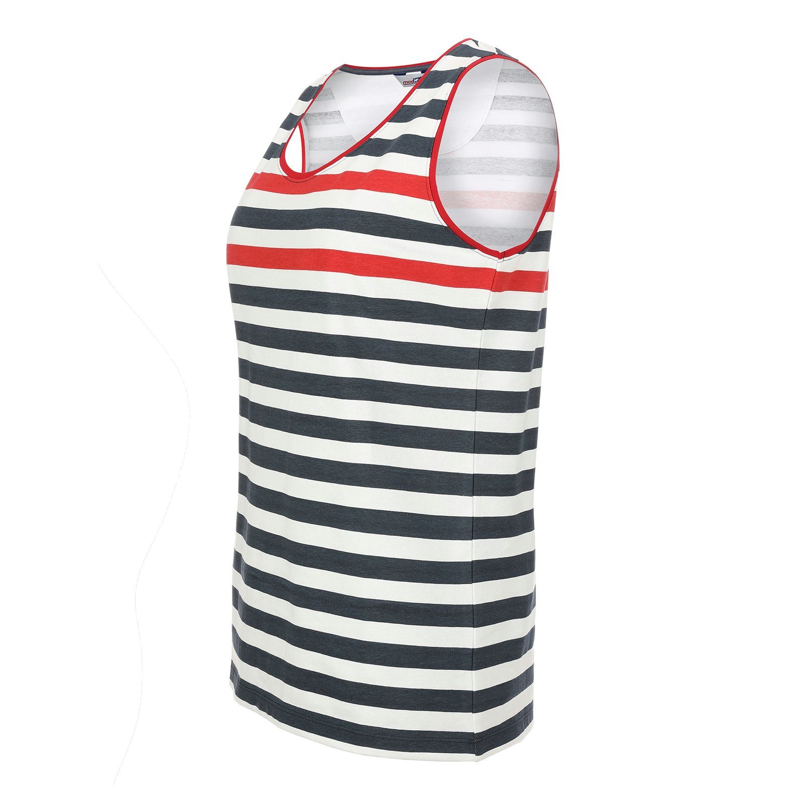 modAS Rundhalsshirt 46212 Damen Top Blockstreifen - Ärmelloses Shirt mit St günstig online kaufen