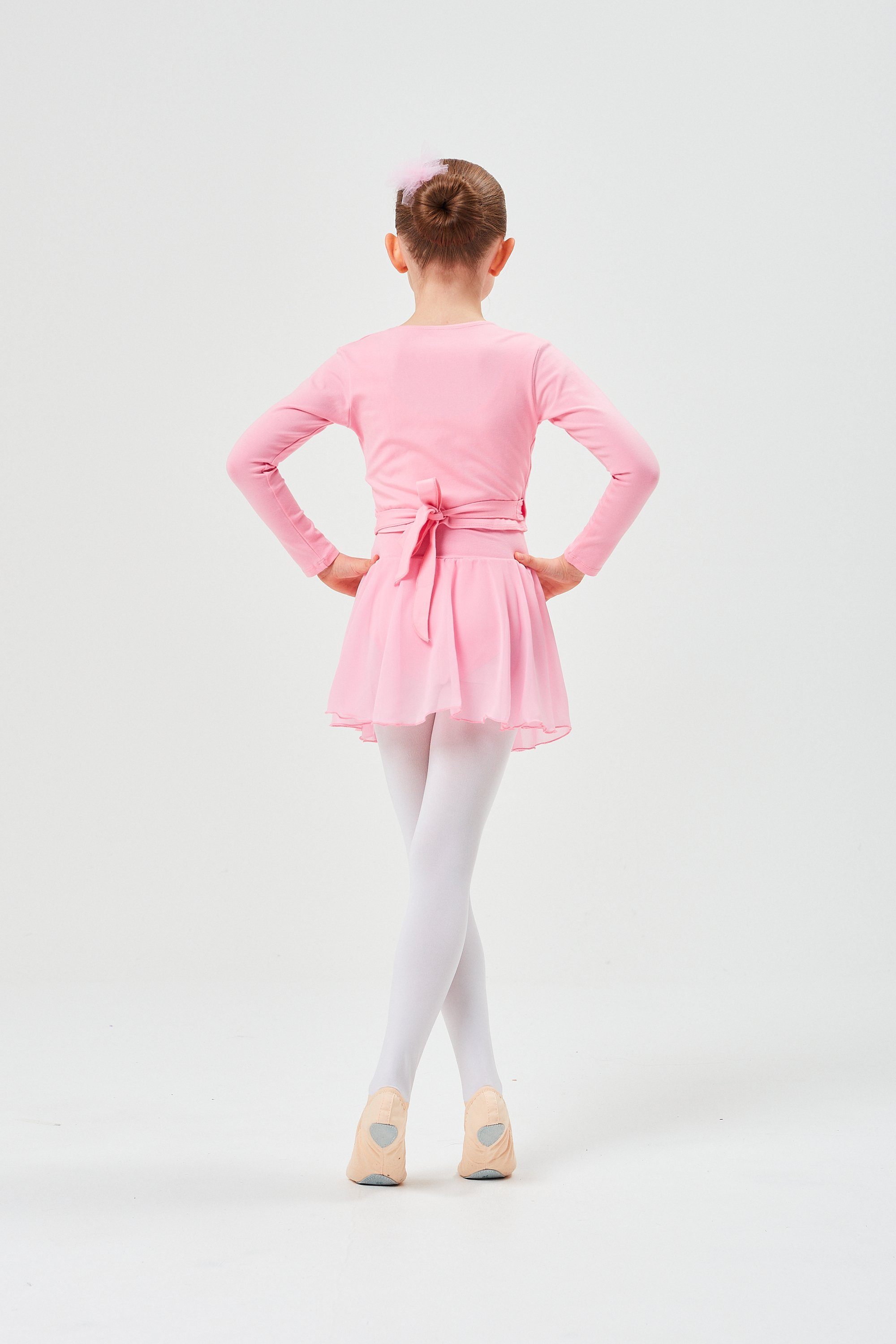 tanzmuster Sweatjacke aus rosa Mädchen Ballettjacke für Ballett Wickelacke Mandy weicher Baumwolle