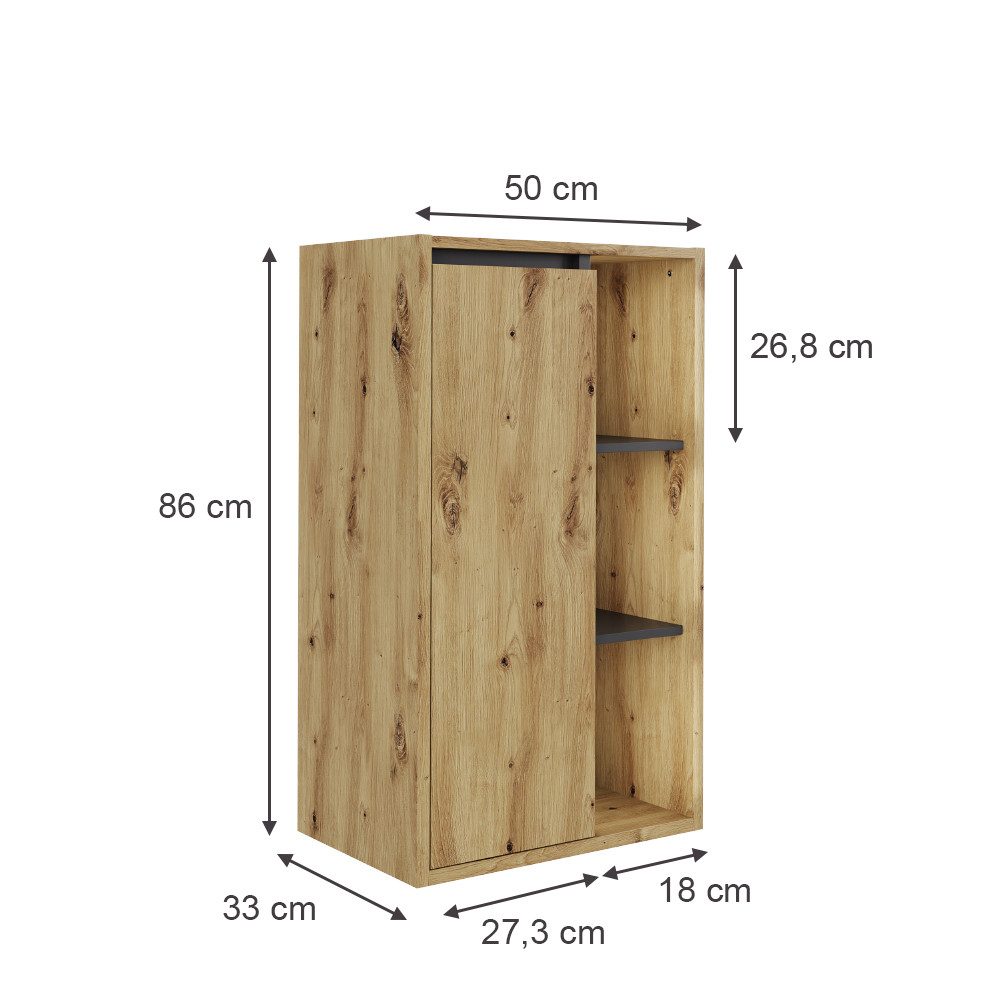 Vicco Midischrank Viola, Artisan/Grau, 50 x günstig online kaufen