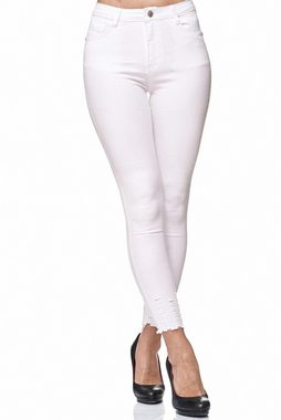 Elara High-waist-Jeans Elara Damen Jeans 4D434 Weiss Berlin 56 (8XL) (1-tlg)