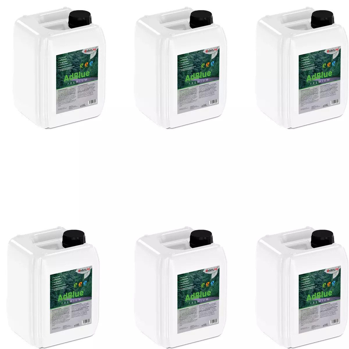 Paket.ag Diesel-Additiv Harnstofflösung 60L Paket.ag AdBlue® mit Einfüllschlauch (6 x 10Liter), (6-St) Reduzierung schädlicher Stickoxide