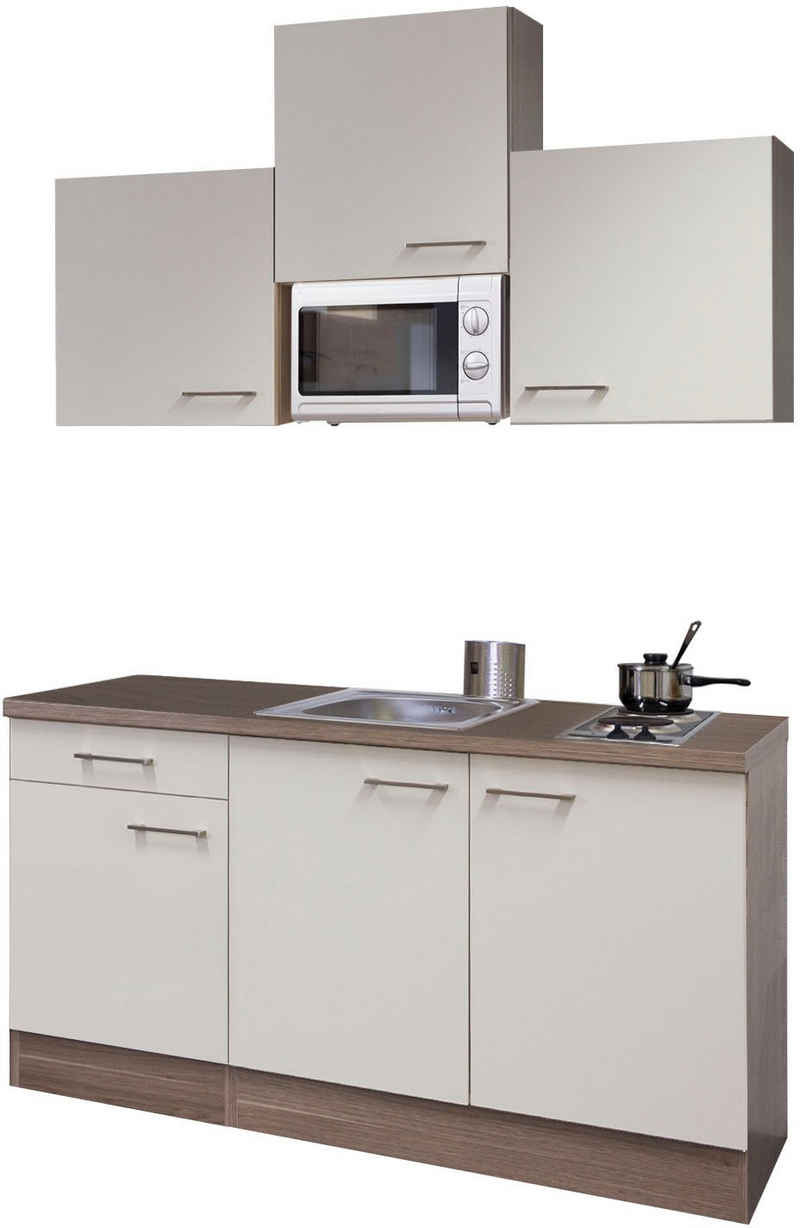 Flex-Well Küchenzeile »Eico«, Gesamtbreite 150 cm, mit Mikrowelle und Kochfeld, in vielen weiteren Farbvarianten erhältlich