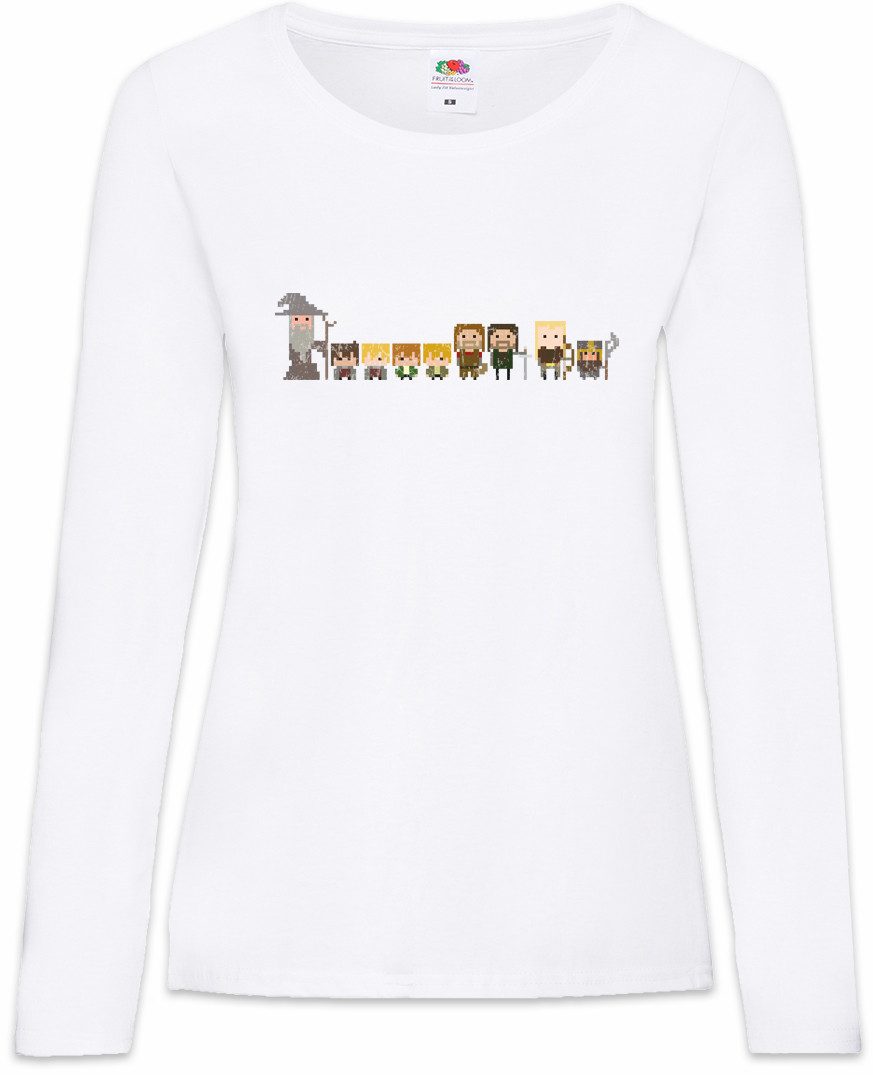 Urban Backwoods Langarmshirt Pixel Fellowship Damen Langarmshirt Lord Of Herr Der Mordor Gondor (1-tlg) Frodo Rings Ringe