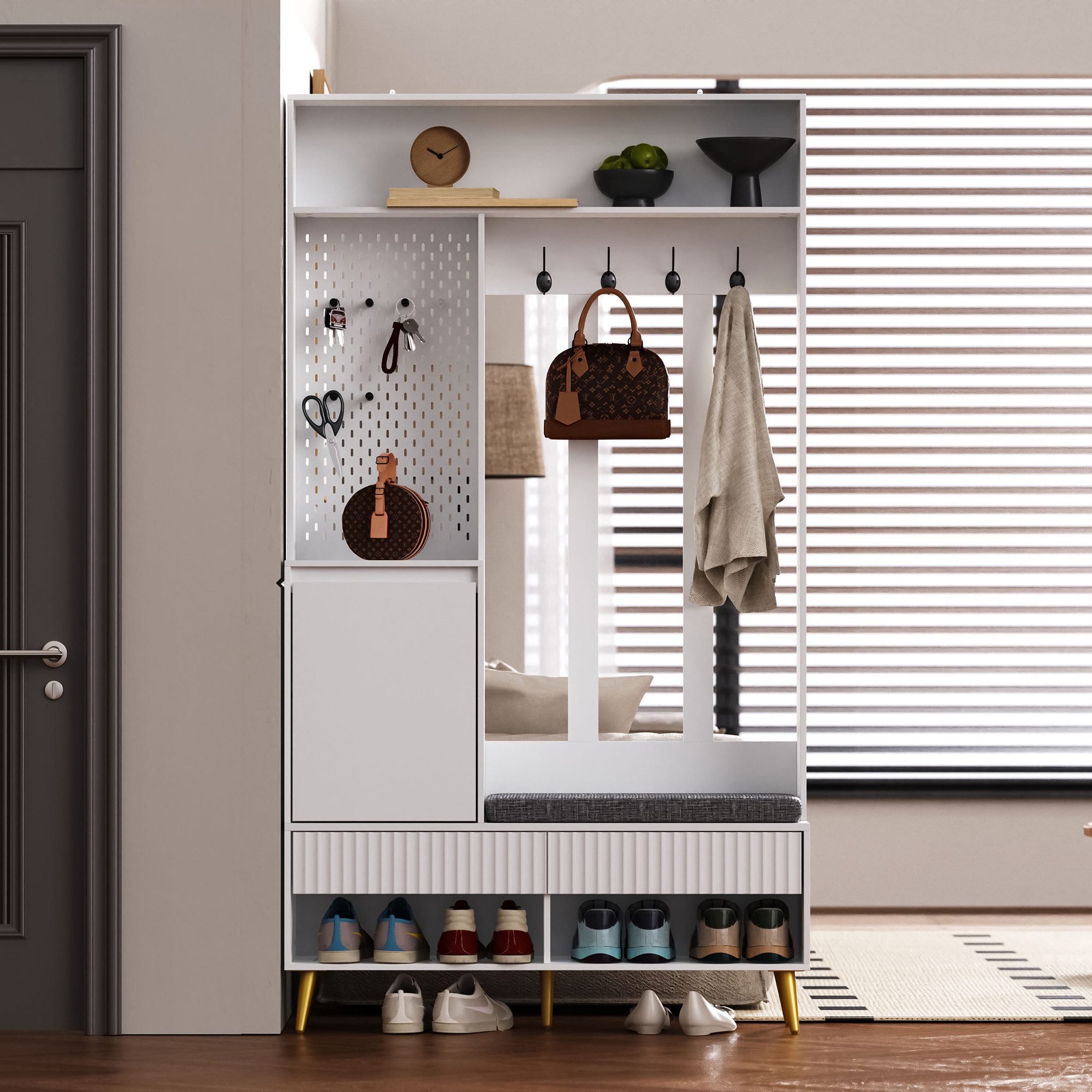 Refined Living Garderoben-Set 6-in-1 Garderobenset,Flurgarderobe mit günstig online kaufen