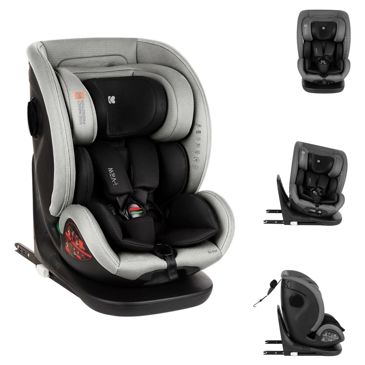 Kikkaboo Autokindersitz Kindersitz i-View i-Size, ab: 0, bis: 12, (40-150cm) Isofix Top Tether 360-Grad-Drehung