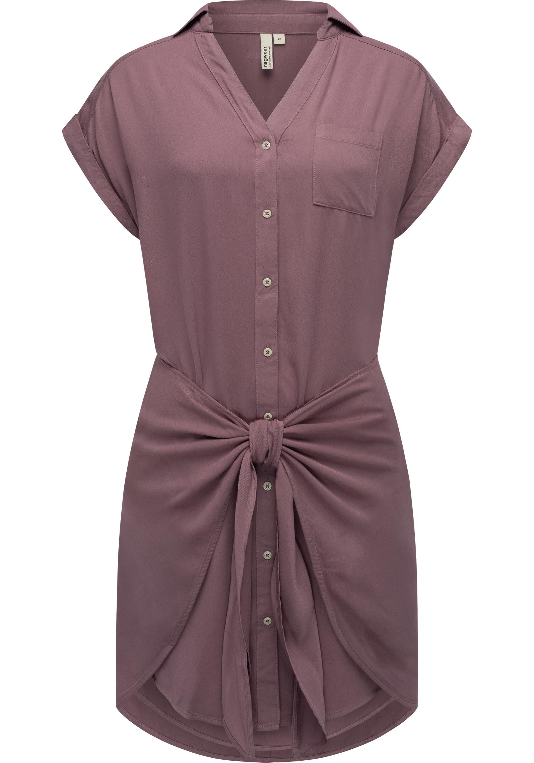 Ragwear Blusenkleid Bahaya stylisches Damen Sommerkleid mit Bindeband