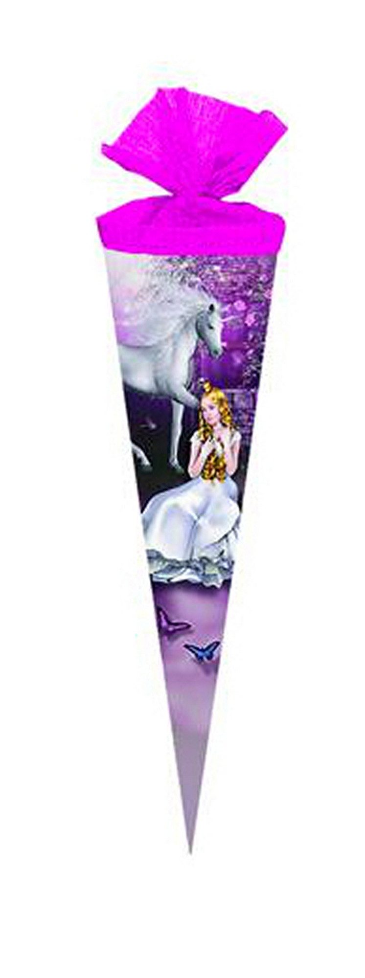 Schultüte Schultüte / Zuckertüte / Länge: 35cm / rund / "Märchenprinzessin"