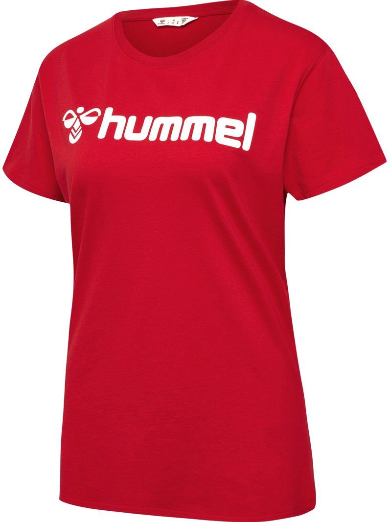 hummel Kurzarmshirt Sport/Freizeit-Shirt hmlGO 2.0 Logo (Bio-Baumwolle) Kurzarm rot Damen