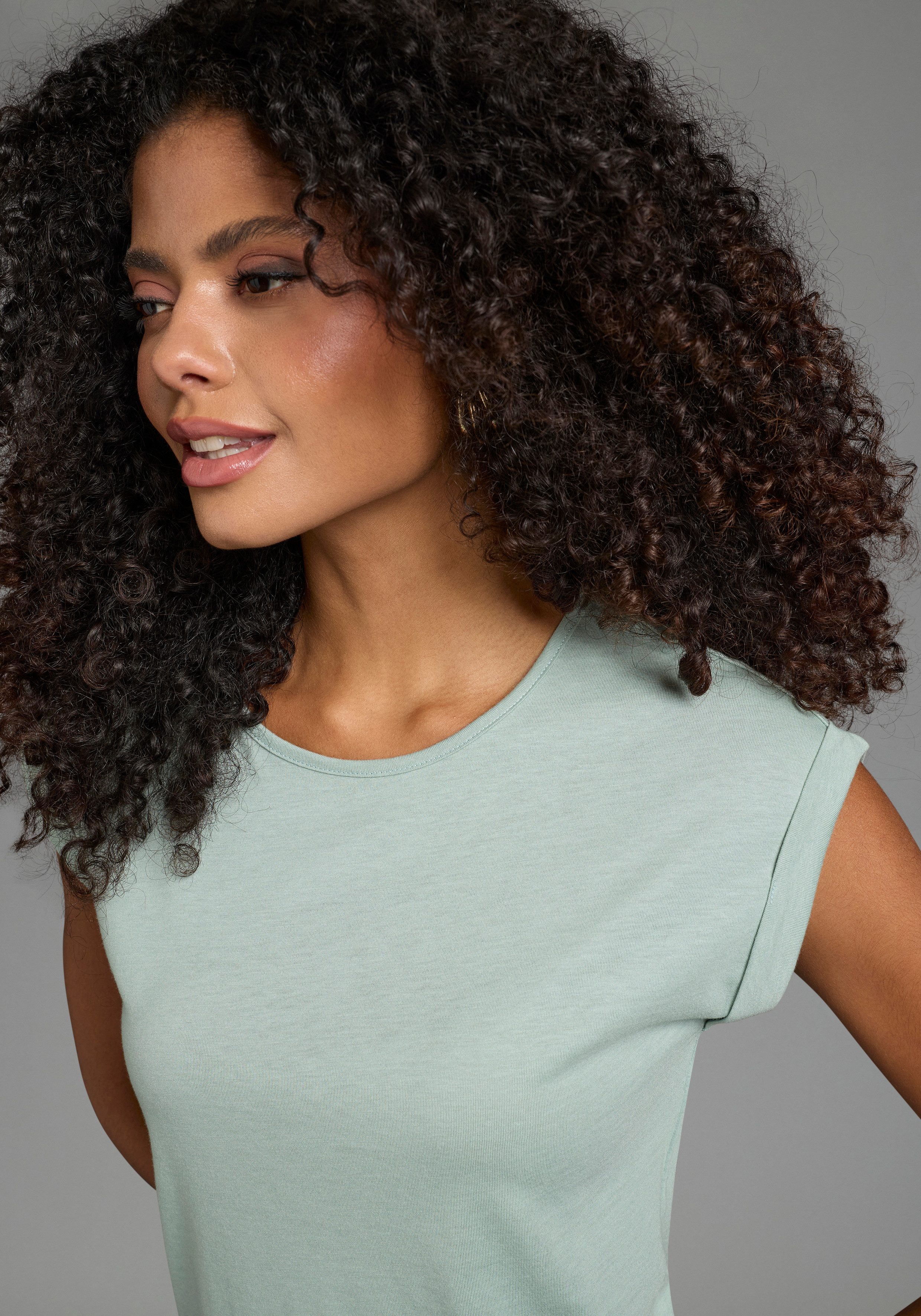 Flashlights T-Shirt (2er-Pack) figurbetonte Passform, auch in größeren Größen, aus Single Jersey