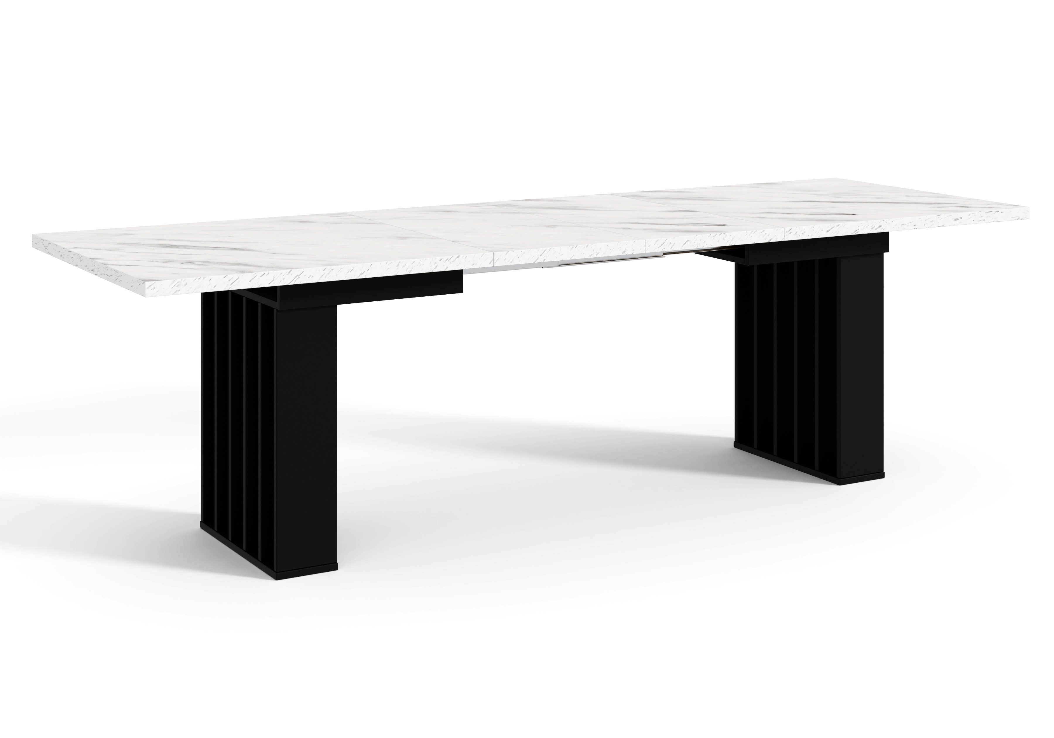 Home Collective Esstisch ausziehbar Tisch Küchentisch Esszimmertisch Ausziehtisch (160-240 x 80 cm Esszimmer Küche Wohnzimmer Esstisch erweiterbar), Säulengeste – Bild 2 von 5