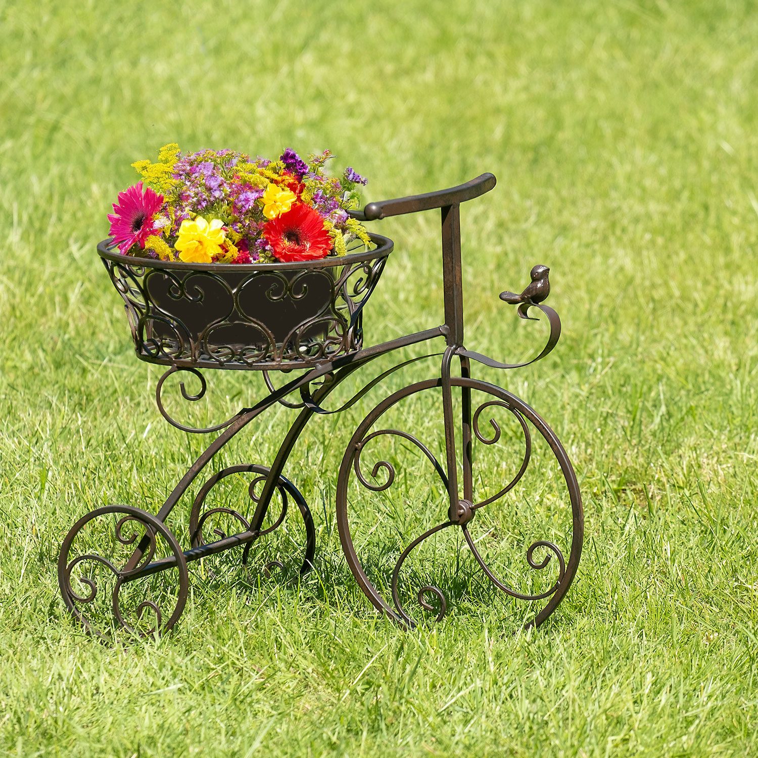 Moritz Blumentopf Pflanzfahrrad Blumentopfhalter 47x43x25cm, Pflanzkorb Landhausstil Shabby Blumentopfhalter Gartendeko