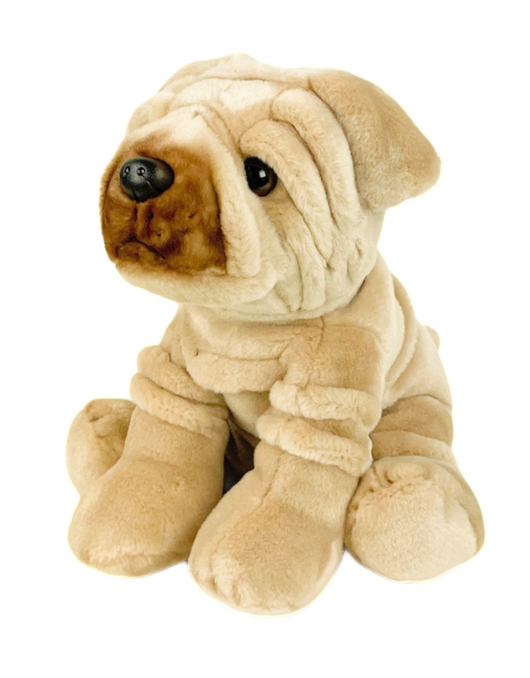Teddys Rothenburg Kuscheltier Hund Shar Pei beige sitzend 30 cm Plüschhund