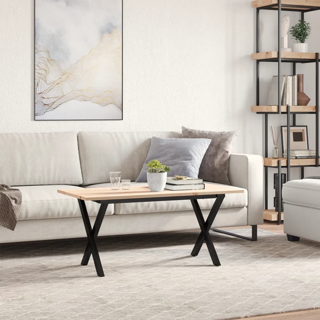 vidaXL Esstisch Couchtisch X-Gestell 90x40x45cm Massivholz günstig online kaufen