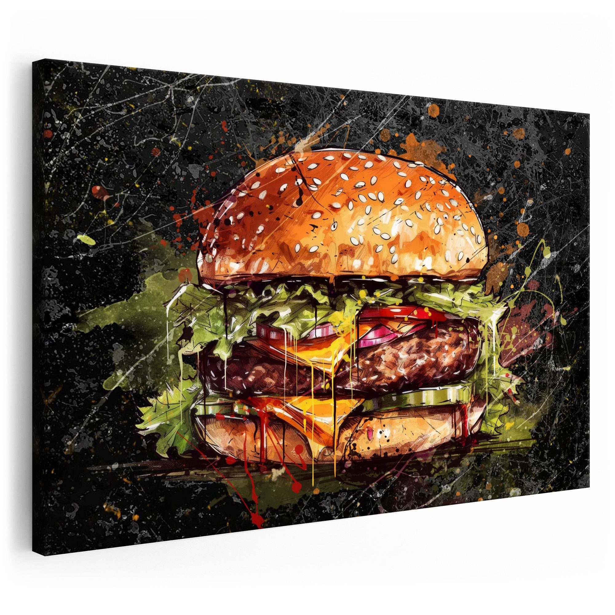 Artmazing Leinwandbild The Burger, The Burger, gesp. auf FSC Echtholz-Keilrahmen, in versch. Größen