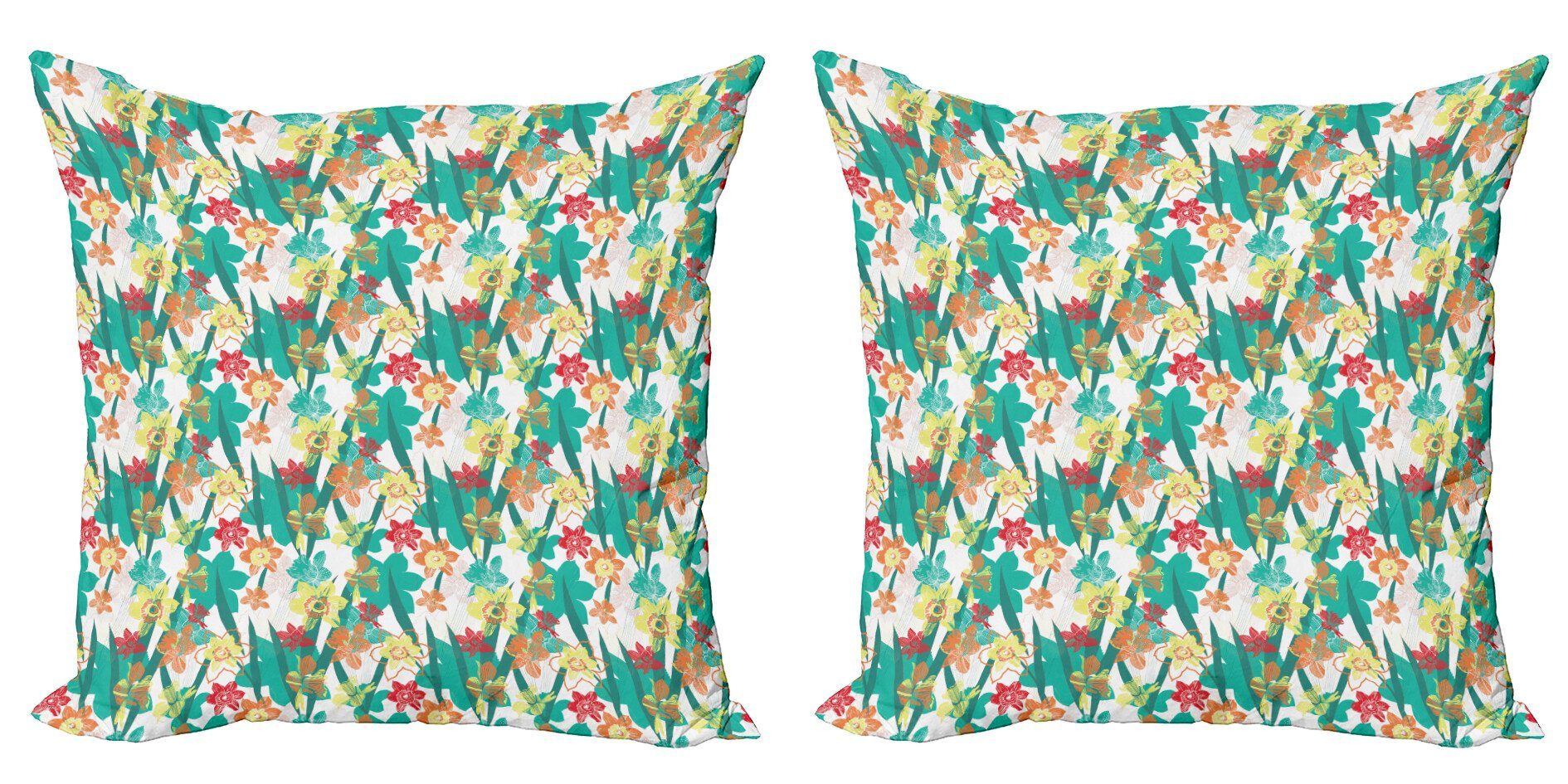 Abakuhaus Blumen Doppelseitiger und Digitaldruck, Accent (2 Bunte Stück), Blatt Modern Kissenbezüge Tropisch