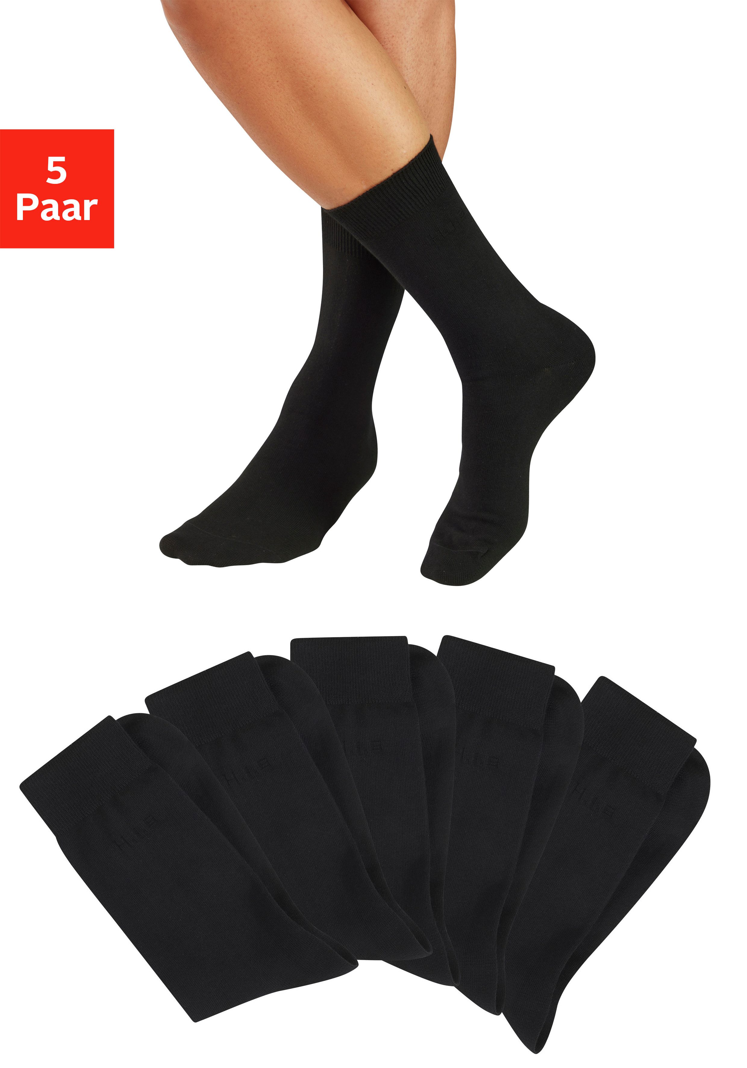 H.I.S Businesssocken (Packung, 5-Paar) mit klassischem Rippbündchen