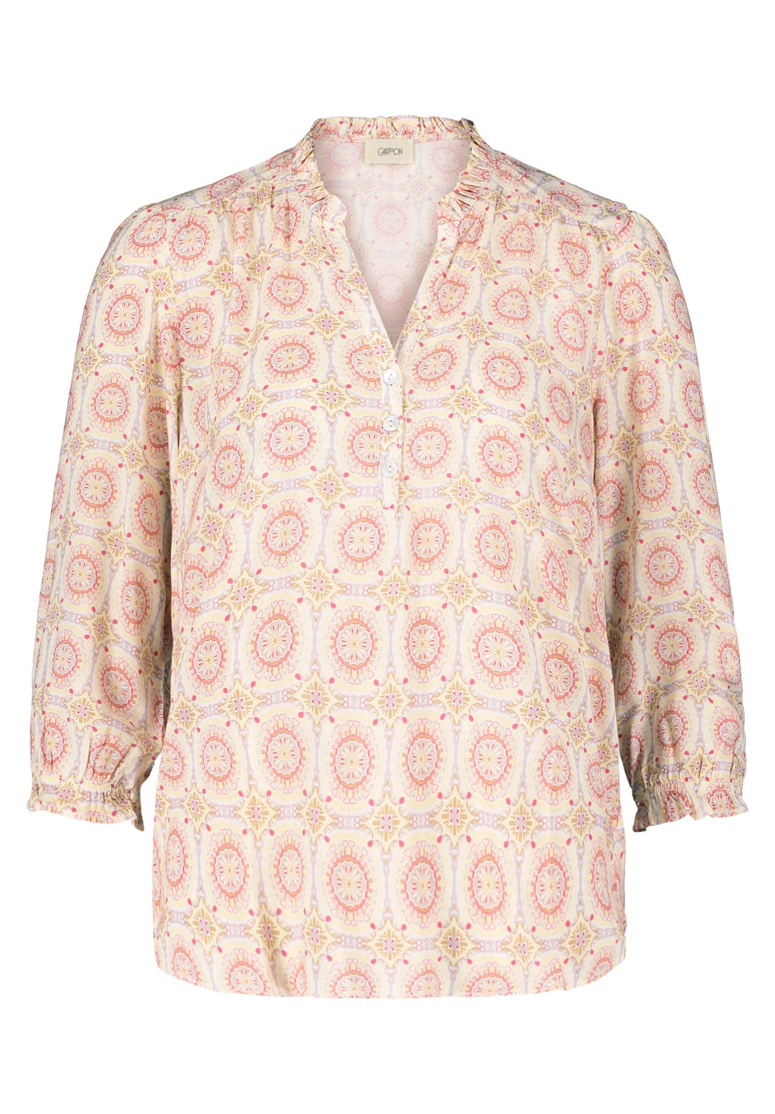 Cartoon Schlupfbluse Damen Casual-Bluse mit Raffung günstig online kaufen