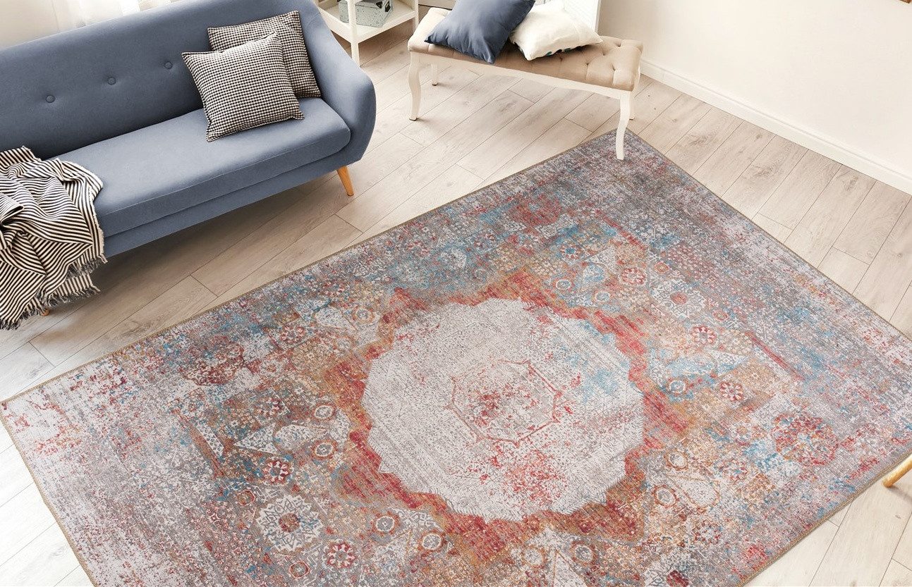 me gusta Teppich Faye 125, rechteckig, Höhe: 6 mm, Flachgewebe, gedrucktes Motiv, Wohnzimmer, Esszimmer