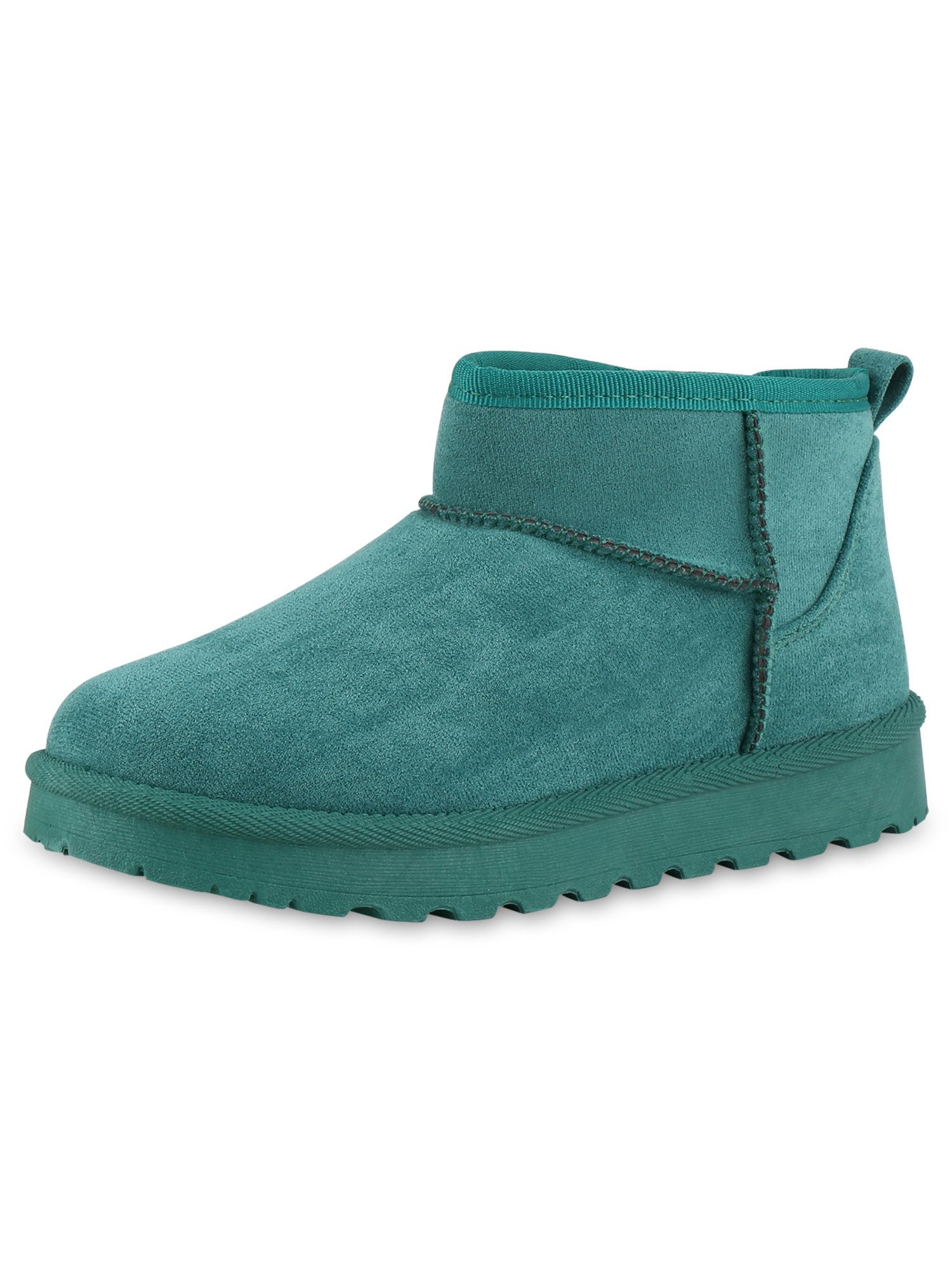VAN HILL 841491 Winterstiefelette Damen Warm Gefüttert Winter Boots Stiefeletten Profil-Sohle