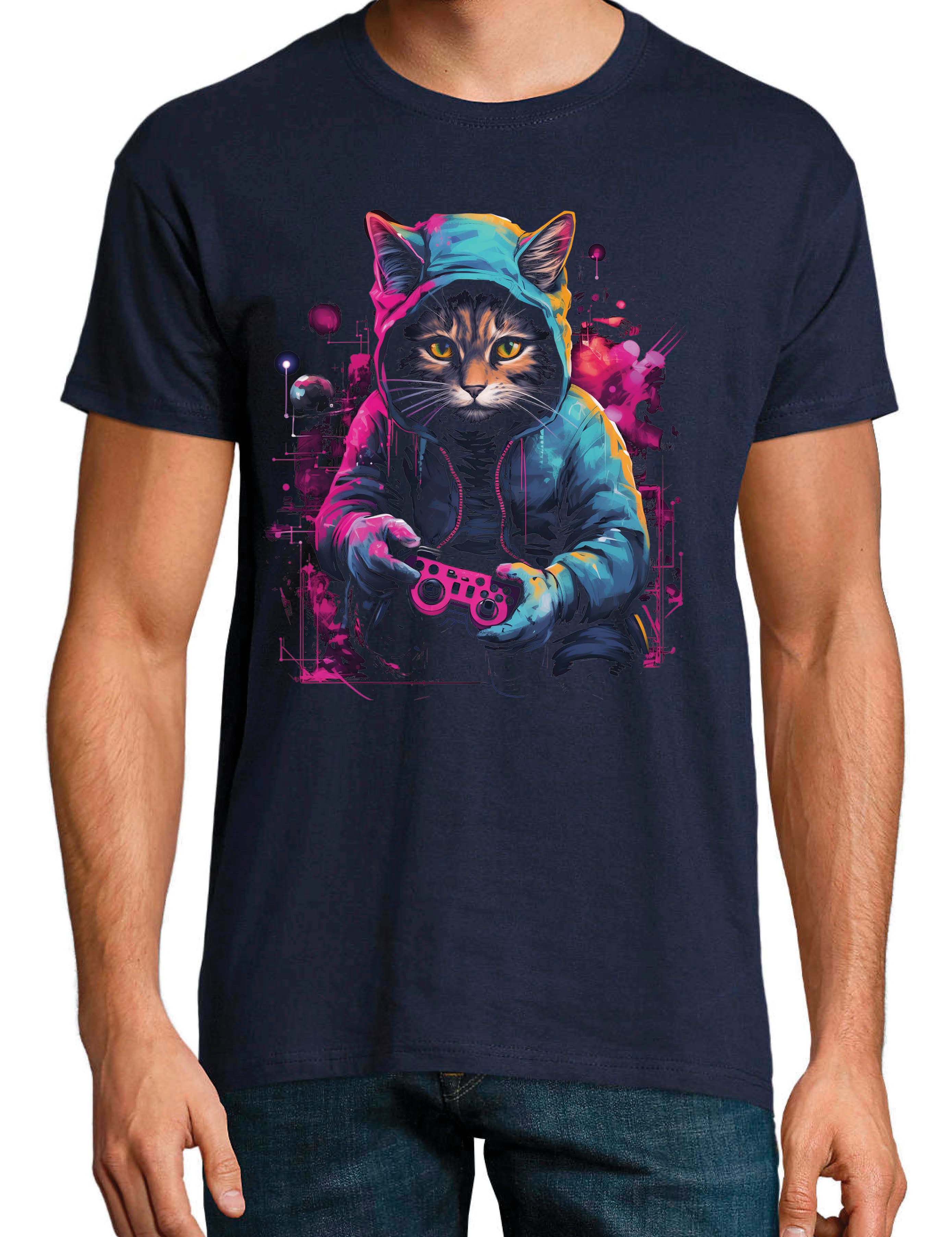 Youth Designz T-Shirt Gaming Katze Herren T-Shirt mit trendigem Motiv