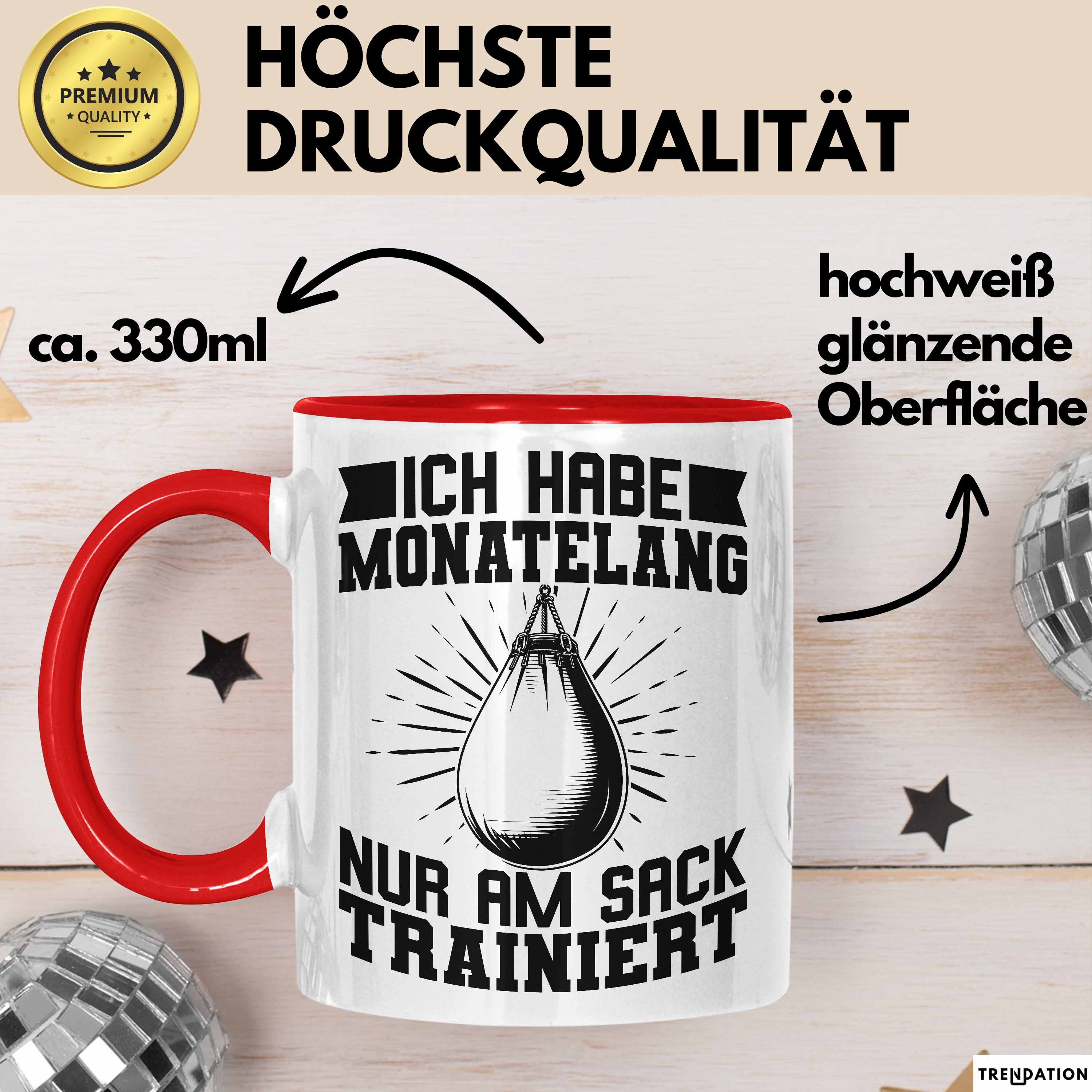 Trendation Tasse Boxer Tasse Geschen Ich Habe Monatelang Nur Am Sack Trainiert Box-Le