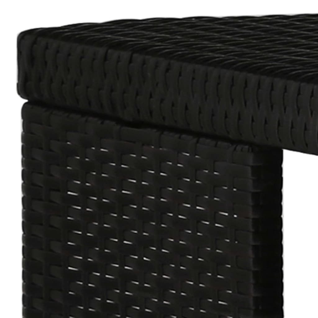 vidaXL Gartenlounge-Set 5-tlg. Gartenbar-Set mit Kissen Poly Rattan Schwarz, (1-tlg)