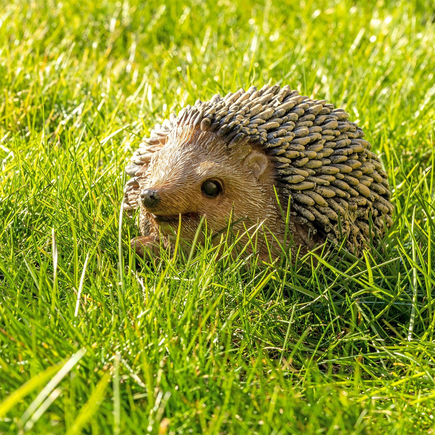 VERDOBA Gartenfigur Igel Gartenfigur Kunstharz - wetterfeste Gartendeko aus Dekofigur 